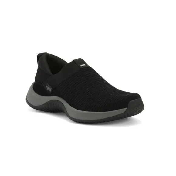RYKA Black Encore Plus Knit Slip On Shoes