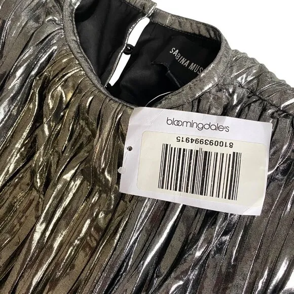 Sabina‎ Musayev Gal Metallic Two-Tone Maxi Dress Sz S NWT Modern Contemporary