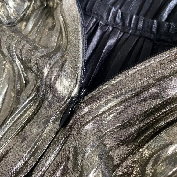 Sabina‎ Musayev Gal Metallic Two-Tone Maxi Dress Sz S NWT Modern Contemporary