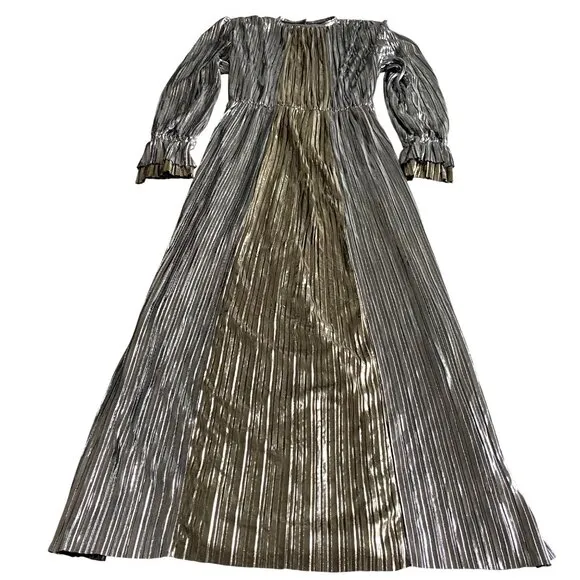 Sabina‎ Musayev Gal Metallic Two-Tone Maxi Dress Sz S NWT Modern Contemporary