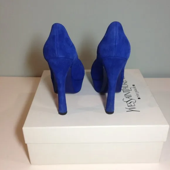 Saint Laurent suede leather tribute platform pump Excellent Condition