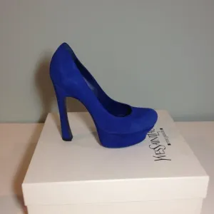 Saint Laurent suede leather tribute platform pump Excellent Condition