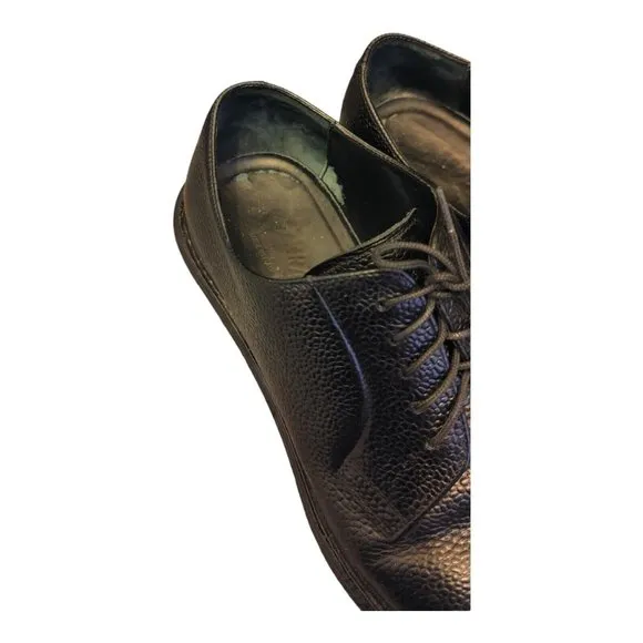 Salvatore Ferragamo Men's Black Pebbled Leather Dress Shoes Sz 8 1/2 3E (Wide)