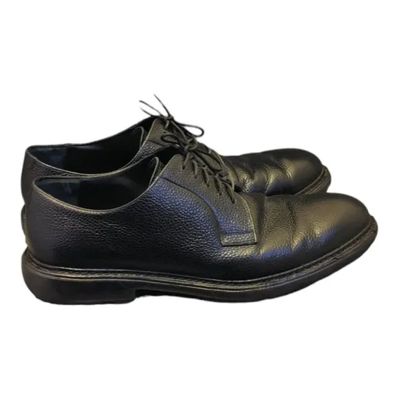 Salvatore Ferragamo Men's Black Pebbled Leather Dress Shoes Sz 8 1/2 3E (Wide)