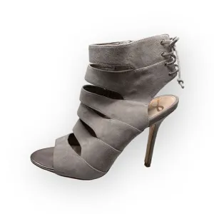 Sam Edelman Anastasia heeled leather ankle shoes grey peep toe women’s size 9m