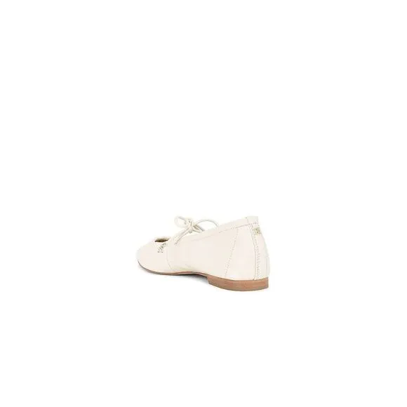 Sam Edelman Bri J1313L2100 Women's Modern Ivory Leather Ballet Flat Shoes FZP034