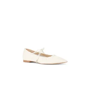 Sam Edelman Bri J1313L2100 Women's Modern Ivory Leather Ballet Flat Shoes FZP034