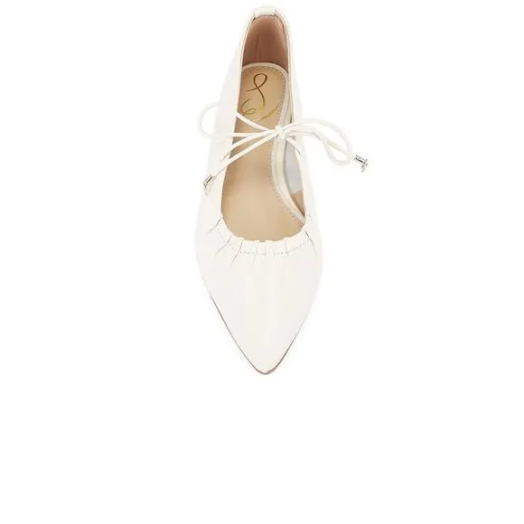 Sam Edelman Bri J1313L2100 Women's Modern Ivory Leather Ballet Flat Shoes FZP034