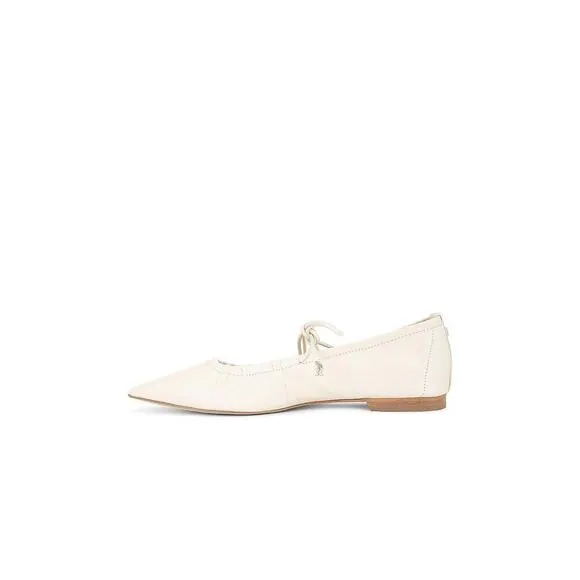 Sam Edelman Bri J1313L2100 Women's Modern Ivory Leather Ballet Flat Shoes FZP034