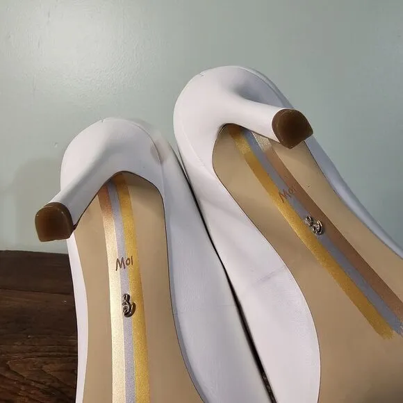 Sam Edelman Hazel Bright White Stiletto Heel Pointed Toe Pumps Size 10 WIDE
