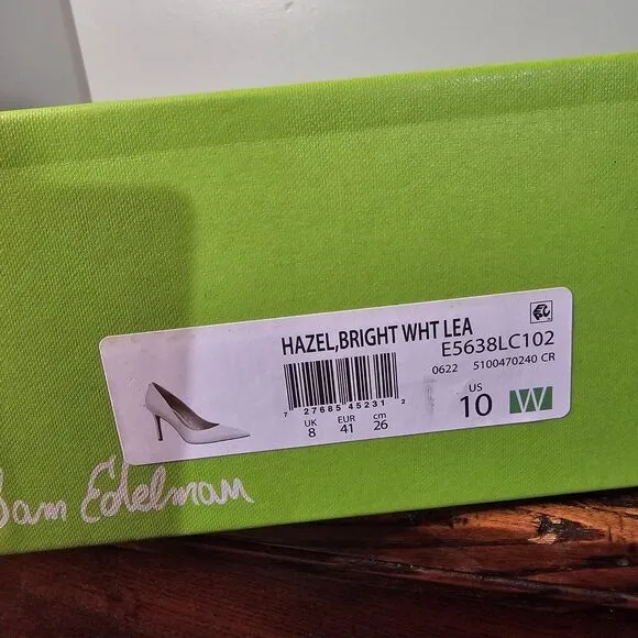 Sam Edelman Hazel Bright White Stiletto Heel Pointed Toe Pumps Size 10 WIDE