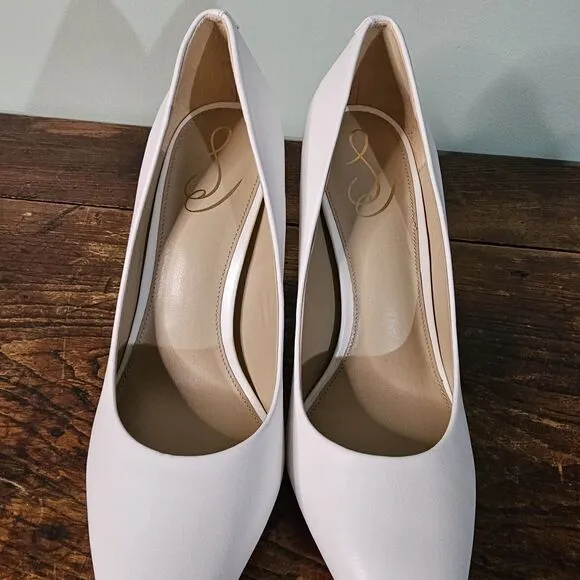 Sam Edelman Hazel Bright White Stiletto Heel Pointed Toe Pumps Size 10 WIDE