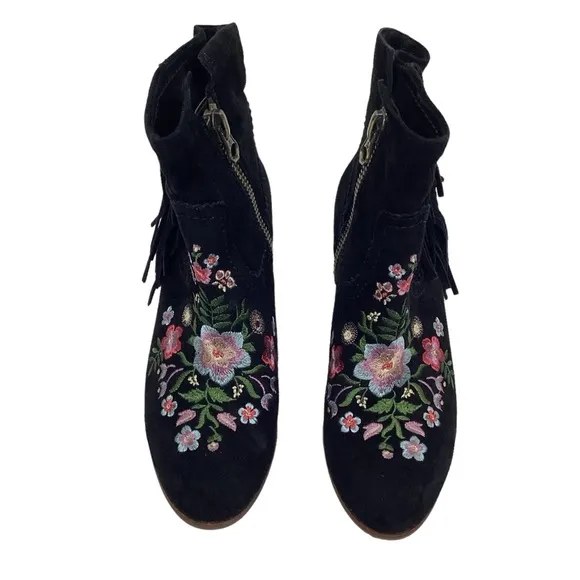 Sam Edelman Letti Western Fringe Embroidered Leather Boots