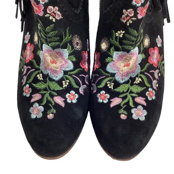 Sam Edelman Letti Western Fringe Embroidered Leather Boots