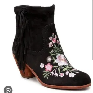 Sam Edelman Letti Western Fringe Embroidered Leather Boots