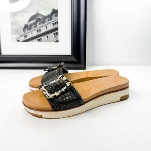 Sam Edelman Women’s Black Woven Platform Slide Sandals, Size 8.5M