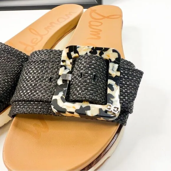 Sam Edelman Women’s Black Woven Platform Slide Sandals, Size 8.5M