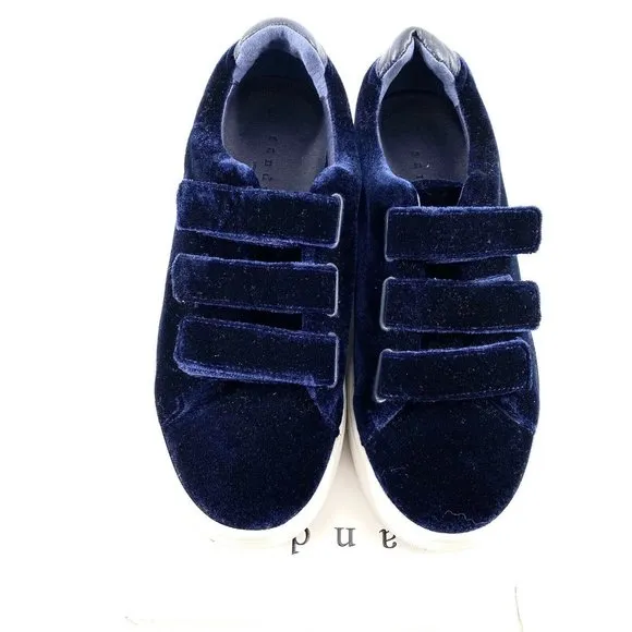 Sandro Paris blue velvet platform sneaker 39