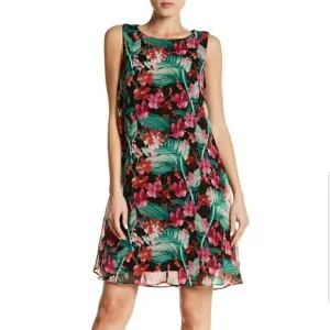 Sangria Tropical Floral Print Tent Dress
