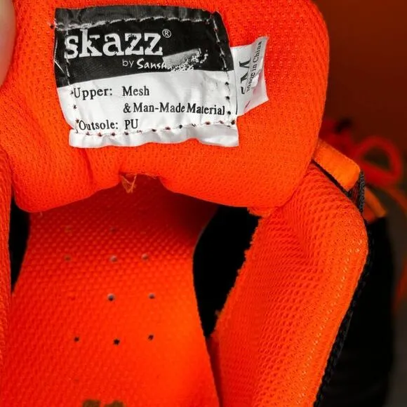Sansha Skazz Dance Orange Black sneakers PADDY P122M Size 5.5
