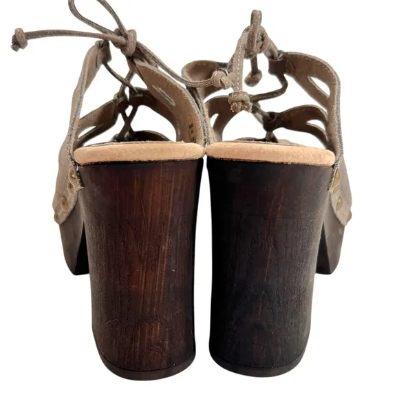 Sbicca Isold Stone Gray Clog Platform Shoes