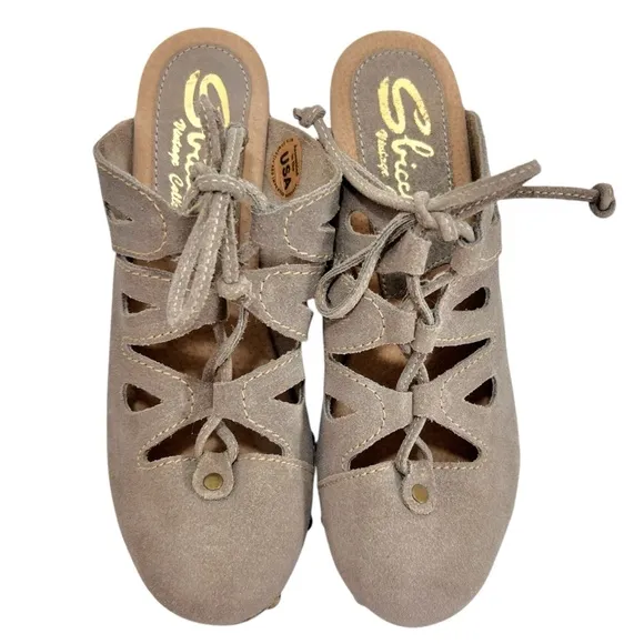 Sbicca Isold Stone Gray Clog Platform Shoes
