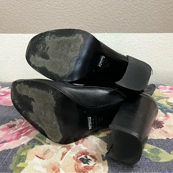 SCHUTZ Black Lace Up Boots with Block Heel size 9.5B