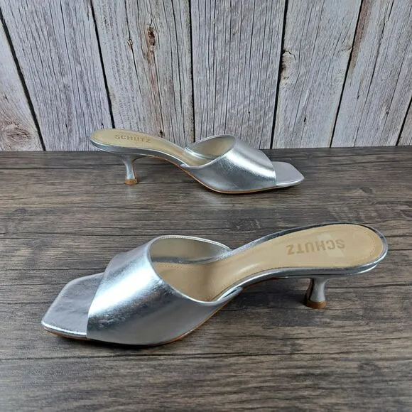Schutz Metallic Leather Dethalia Women's Sz 8.5 B Sandals (NWOB)