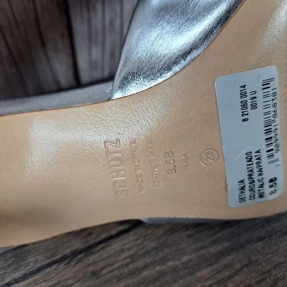 Schutz Metallic Leather Dethalia Women's Sz 8.5 B Sandals (NWOB)