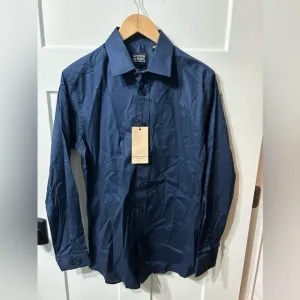 SCOTCH &amp; SODA Navy Modern Fit Designer Dress Shirt