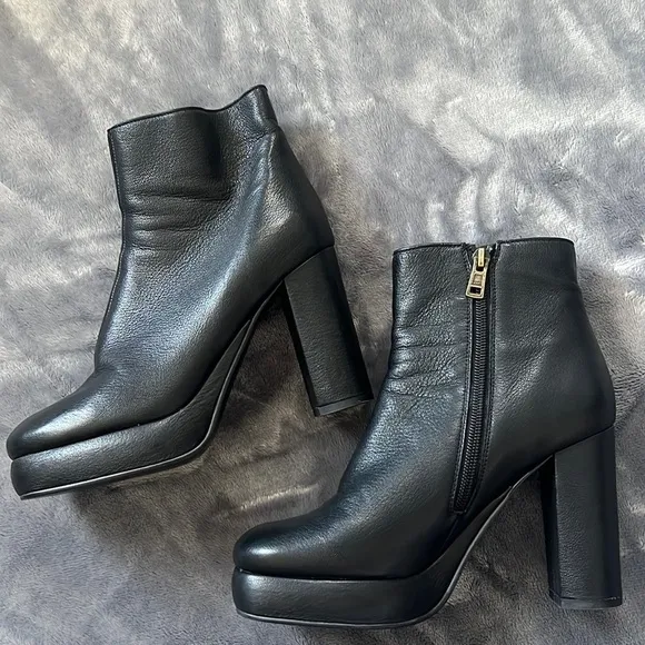 See By Chloé LISA Ankle Platform Boots Black Size 38