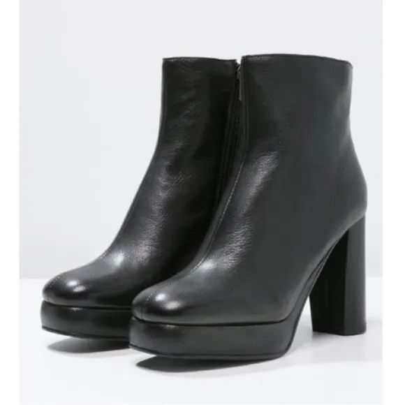See By Chloé LISA Ankle Platform Boots Black Size 38
