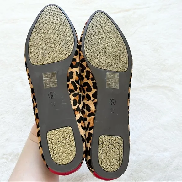 SEECAAS LEOPARD WITH RED CAP TOE Size 10 Chic Stylish Fun Trendy Artsy Modern