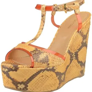 Sergio Rossi Women's Python Skin High Heel Sandals Sz 10