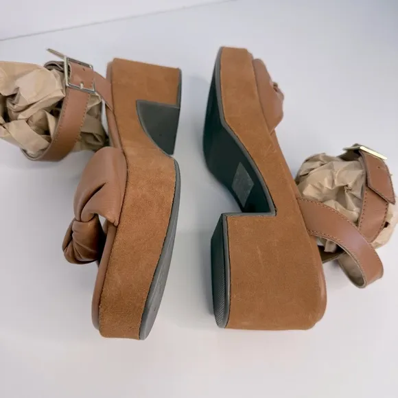 Seychelles Slow Motion Tan Sandals Suede Buttery Leather Ankle Strap Size 8