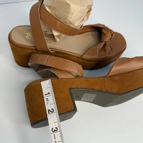 Seychelles Slow Motion Tan Sandals Suede Buttery Leather Ankle Strap Size 8
