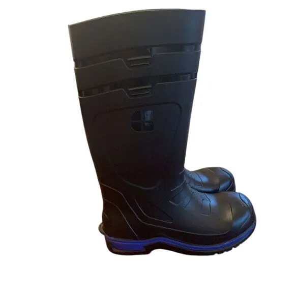 Shoe Crew Unisex Rain Boots Waterproof Work Boots‎ W/ Blue Trim Size EU 38
