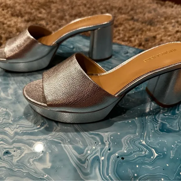 Silver Platform Heeled Sandals
