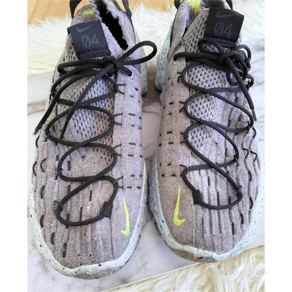 Size 11 Nike Space Hippie 04 Grey Black Volt Space Waste Yarn Sneakers Shoes​​​​