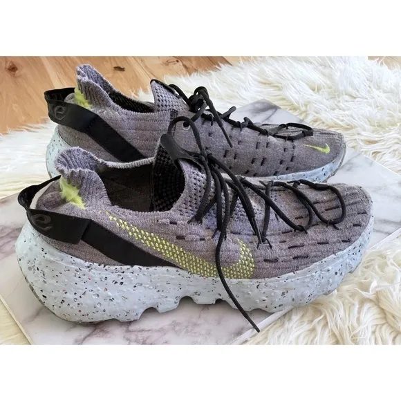 Size 11 Nike Space Hippie 04 Grey Black Volt Space Waste Yarn Sneakers Shoes​​​​