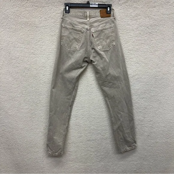 Size 12 - LEVI'S - 501 Jeans Cream Straight Leg Rent the Runway RTR $108 msrp