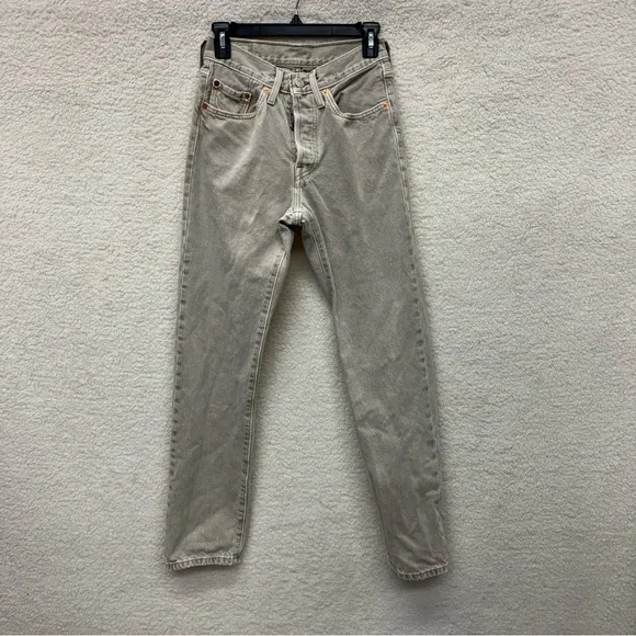 Size 12 - LEVI'S - 501 Jeans Cream Straight Leg Rent the Runway RTR $108 msrp