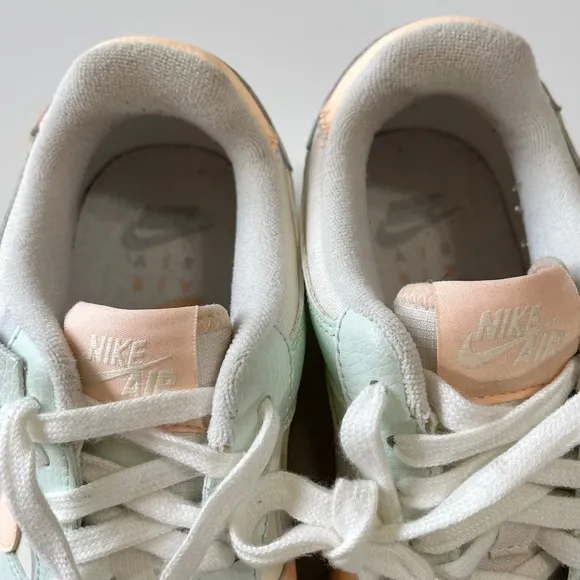 Size 7 Nike Air Force 1 Shadow Barely Green Crimson Tint Woman's Sneaker Pastel