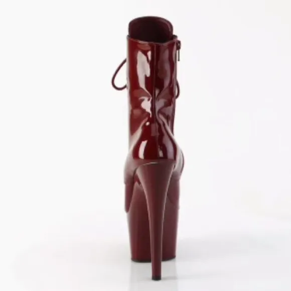 Size 7 red burgundy high heels stilettos goth vamp sexy shoes