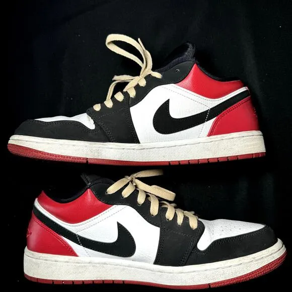 Size 9 - Nike Air Jordan 1 Low Black Toe Men's Shoes