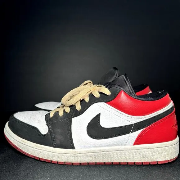 Size 9 - Nike Air Jordan 1 Low Black Toe Men's Shoes