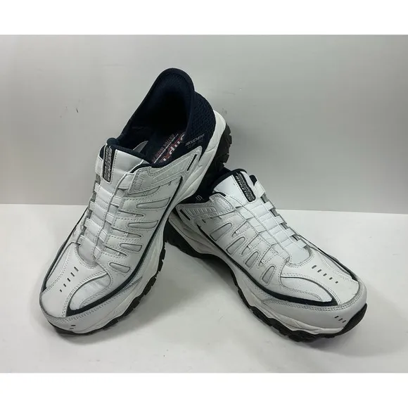 Skechers After Burn Slip-Ins Sneakers Shoes Mens Size 12 White Leather 237447WW