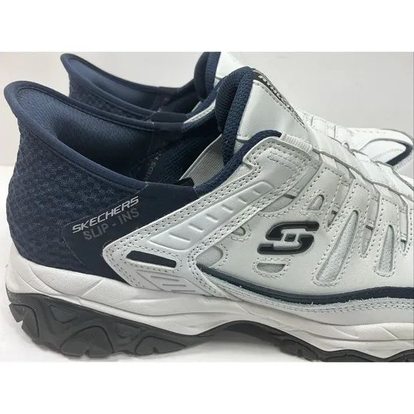 Skechers After Burn Slip-Ins Sneakers Shoes Mens Size 12 White Leather 237447WW