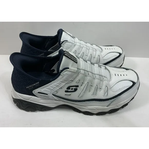 Skechers After Burn Slip-Ins Sneakers Shoes Mens Size 12 White Leather 237447WW
