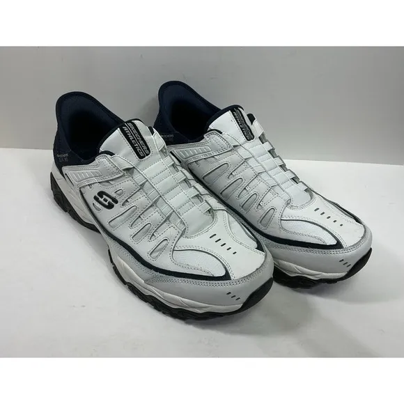 Skechers After Burn Slip-Ins Sneakers Shoes Mens Size 12 White Leather 237447WW